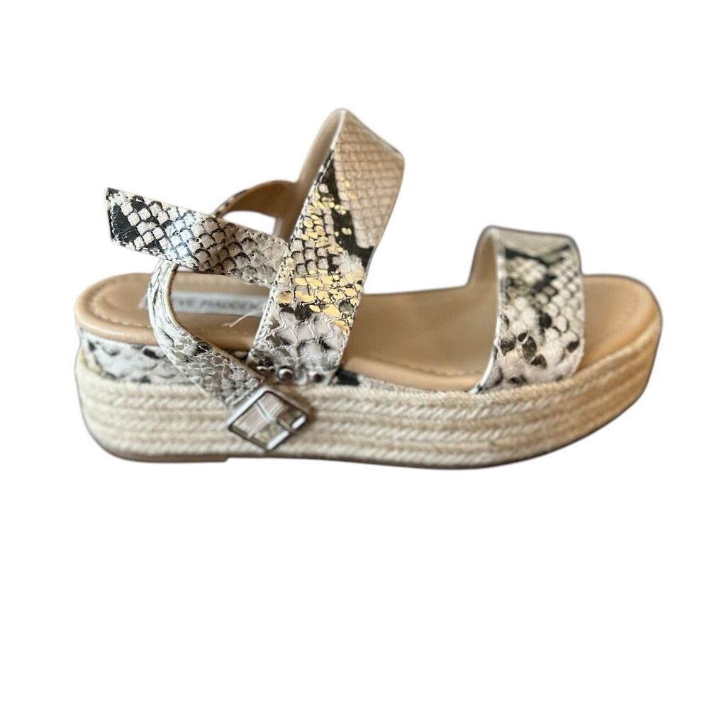 Steve Madden Women's Espadrille Wedge Sandals Size 8 Python Print - Picture 4 of 11